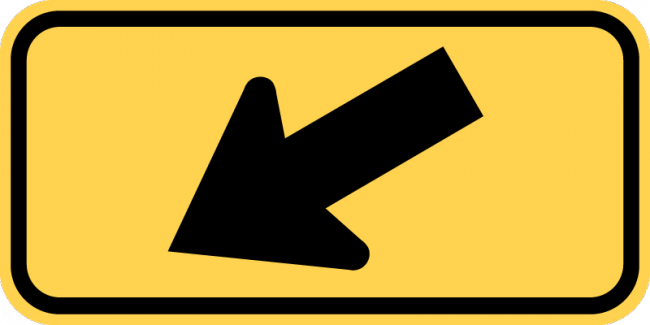 BW16-7P-DiagonalArrow (plaque) - Municipal Supply & Sign Co.
