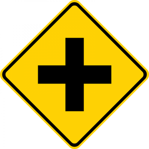 W2-1-Intersection Warning Sign - Municipal Supply & Sign Co.