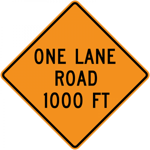CW20-4-One Lane Road (with distance) - Municipal Supply & Sign Co.