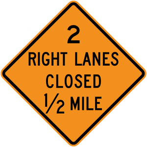 CW20-5a-Lane(s) Closed (with distance) - Municipal Supply & Sign Co.