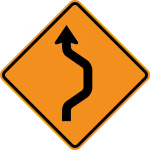 CW24-1-Double Reverse Curve (1 lane) - Municipal Supply & Sign Co.