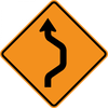 CW24-1-Double Reverse Curve (1 lane) - Municipal Supply & Sign Co.