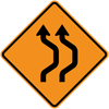 CW24-1a-Double Reverse Curve (2 lanes) - Municipal Supply & Sign Co.