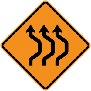 CW24-1b-Double Reverse Curve (3 lanes) - Municipal Supply & Sign Co.