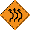 CW24-1b-Double Reverse Curve (3 lanes) - Municipal Supply & Sign Co.