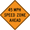 CW3-5a-XX MPH Speed Zone Ahead - Municipal Supply & Sign Co.