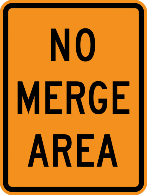 CW4-5P-No Merge Area (plaque) - Municipal Supply & Sign Co.
