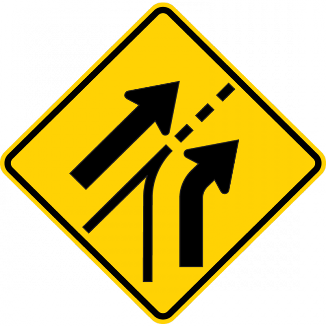 W4-6-Entering RoadwayAdded Lane Sign - Municipal Supply & Sign Co.
