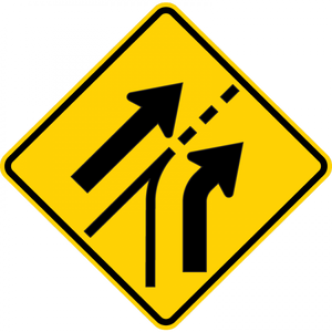 W4-6-Entering RoadwayAdded Lane Sign - Municipal Supply & Sign Co.