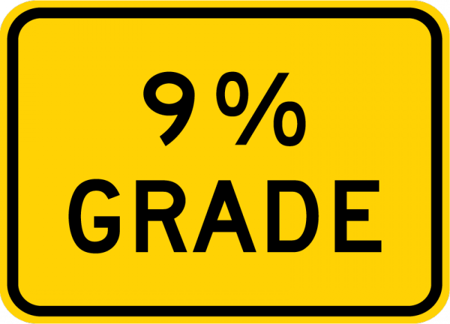 W7-3P-XX% Grade Sign (plaque) - Municipal Supply & Sign Co.
