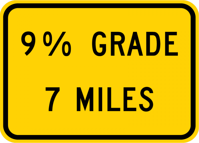 W7-3bP-XX% Grade, XX MilesSign (plaque) - Municipal Supply & Sign Co.