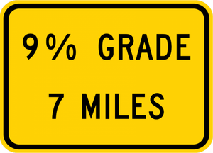 W7-3bP-XX% Grade, XX MilesSign (plaque) - Municipal Supply & Sign Co.