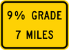 W7-3bP-XX% Grade, XX MilesSign (plaque) - Municipal Supply & Sign Co.