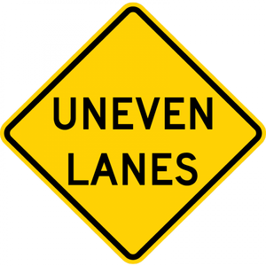 W8-11-Uneven Lanes Sign - Municipal Supply & Sign Co.