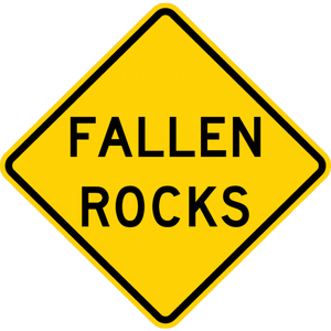W8-14-Fallen Rocks Sign - Municipal Supply & Sign Co.