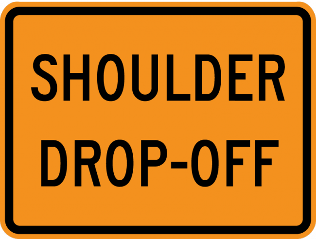 CW8-17P-Shoulder Drop-Off (plaque) - Municipal Supply & Sign Co.