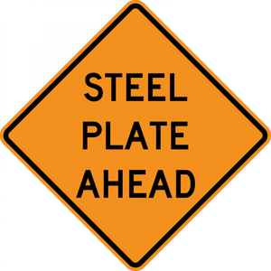 CW8-24-Steel Plate Ahead - Municipal Supply & Sign Co.