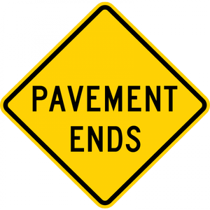 W8-3-Pavement Ends Sign - Municipal Supply & Sign Co.