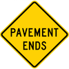 W8-3-Pavement Ends Sign - Municipal Supply & Sign Co.