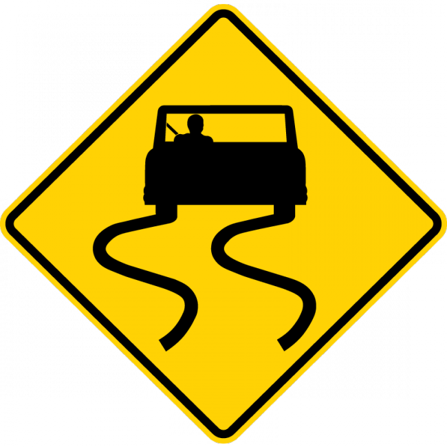 W8-5-Slippery When Wet Sign - Municipal Supply & Sign Co.