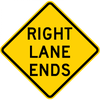 W9-1-Left (Right) Lane Ends Sign - Municipal Supply & Sign Co.