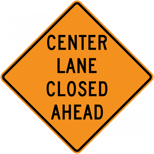 Lane 3. Open Sign CW9-3-Lane Ends – Municipal Supply & Sign Co.
