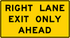 W9-7-Right (Left) Lane Exit Only Ahead Sign - Municipal Supply & Sign Co.