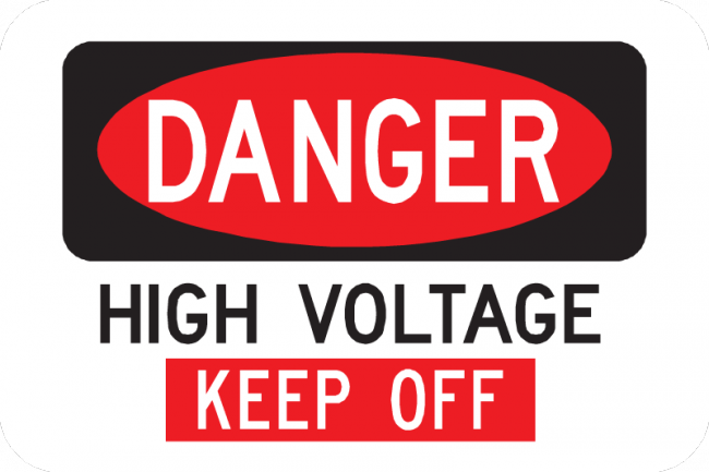 Danger High Voltage Keep Off Sign - Municipal Supply & Sign Co.